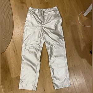 Silver pants from Mango